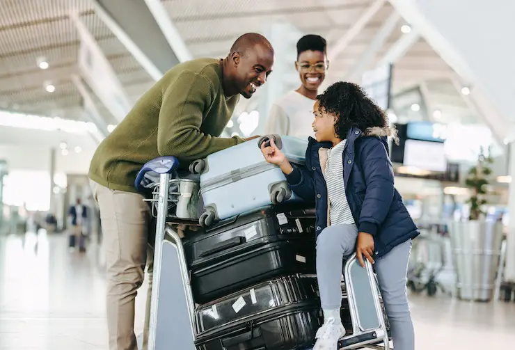 Family at airport